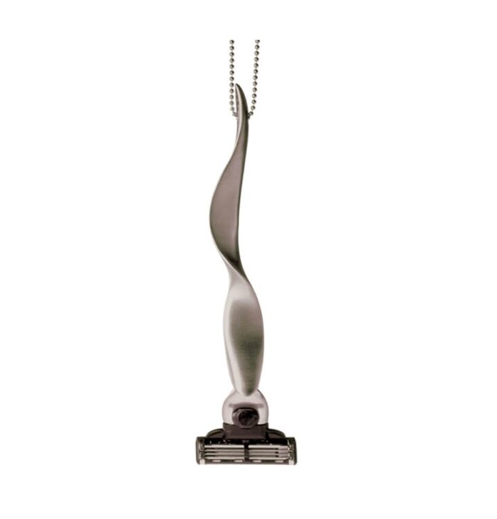 twirled_3 blade razor nickel